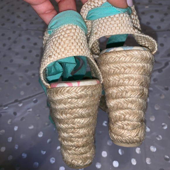 Coach EUC turquoise espadrille wedges - Picture 6 of 6